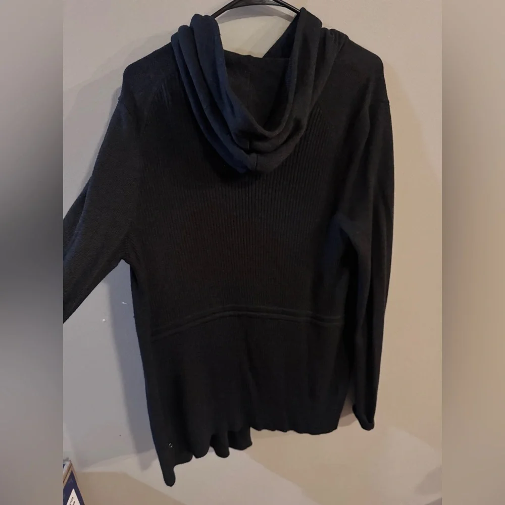 lululemon Charcoal Ribbed Hooded Wrap Cardigan